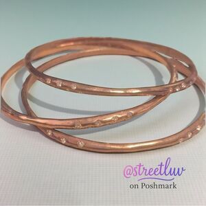 Stella & Dot Rhea Rose Gold Bangle Bracelets